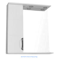 Зеркало-шкаф Loranto Стиль Соло 60 левостороннее, с фрезеровкой, 600х825х160, белый (CS00024779)