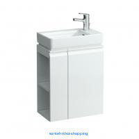 Шкафчик Laufen Pro S, 47х27,5 см для раковины, стеклянная полка, дверца, боковые полочки, глянцевый белый