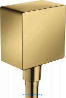 Шланговое подсоединение Hansgrohe FixFit Square с клапаном обратного тока, полированное золото (26455990)