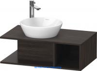 Тумбочка подвесная компакт Duravit D-Neo,1 открытое отделение на правой стороне, 1 консоль с одним вырезом каштановый темный (De491805353)