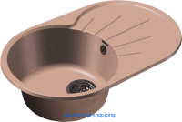 GRANFEST Мойка RONDO 750L  1-чаша+крыло 750*460мм светло-розовый арт.GF-
