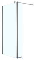 Душевая перегородка Azario CHICAGO 1400х1950 прозрачное стекло 8 мм, подвижная доп.перегородка 50 см, цвет профиля серебро (AZ-NAR6321 1400)