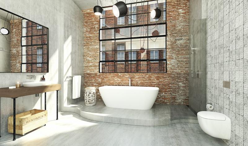 Дизайн Ванной  комнаты в стиле Лофт