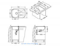 Мойка WAVE 20 черный 760X5001X, в компл.с сиф.1074347