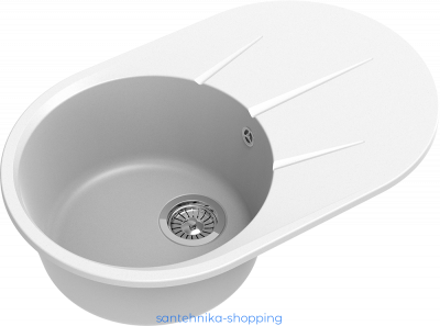 EWIGSTEIN Мойка RUND 50F  1-чаша+крыло 750*480мм иней арт.EW-R-50F иней