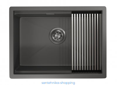 KS-6045U, ГРАФИТ МАТОВЫЙ, стальная кухонная мойка KITCHEN SPACE