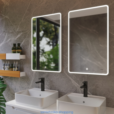Зеркало POINT, 50x80 см, сенсорный выключатель, LED-подсветка