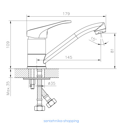 Смеситель DECOROOM DR21012 одноручный  для умывальника с поворотным изливом