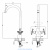 Смеситель DECOROOM DR52028 двуручный  для кухни с высоким поворотным изливом