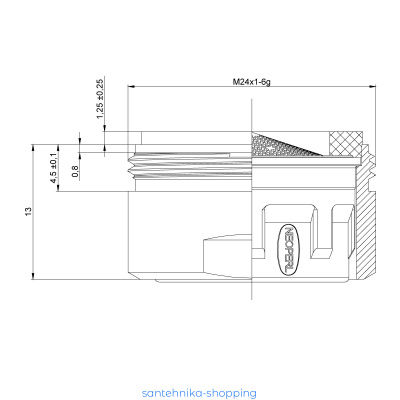 Аэратор Lemark NEOPERL PERLATOR HONEYCOMB LAMINAR, M24, внутренний, ламинарный поток, NP13304-BL