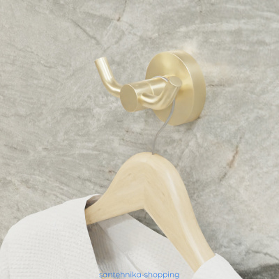 Купить Крючок двойной золото-сатин Fixsen Comfort Gold FX-87005A