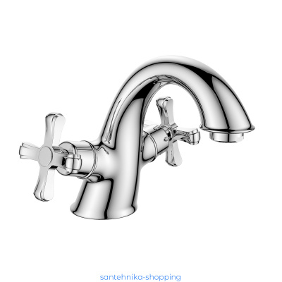 Смеситель DECOROOM DR52011 двуручный  для умывальника монолитный