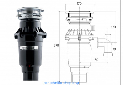 Измельчитель пищевых отходов бытовой BoneCrusher 810 /Slim line