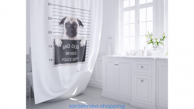 Купить Шторка для ванной Fixsen Dogs FX-2504, без колец