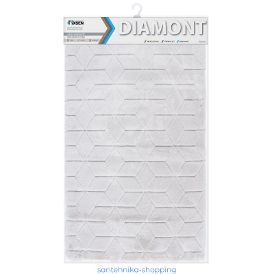 Купить Коврик для ванной 1-ый Fixsen DIAMONT, FX-9050K, серый, 70х120 см
