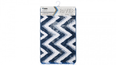 Купить Коврик для ванной Fixsen River 1-ый, FX-5004M, темно-синий, 50х80 см.