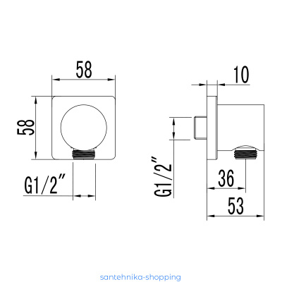 Подключение  для душевого шланга Lemark LM3783GM