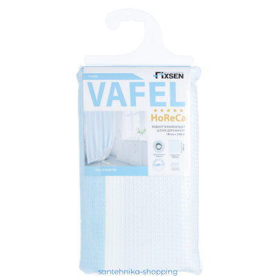 Купить Шторка для ванной Fixsen Vafel, голубая FX-5020C