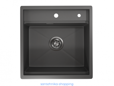 KS-5051, ГРАФИТ МАТОВЫЙ, стальная кухонная мойка KITCHEN SPACE