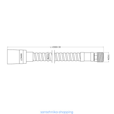 Шланг для лейки кухонного смесителя и смесителя на борт ванны Lemark LE8063S, 200 см