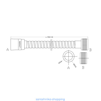 Шланг душевой Lemark LE8027S, 90 см