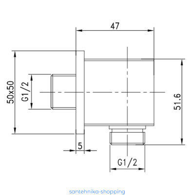 Подключение  для душевого шланга Lemark LM5883CW