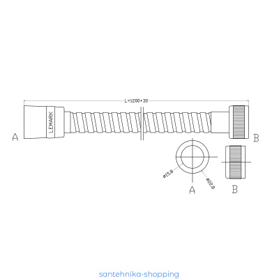Шланг душевой Lemark LE8028S, 120 см