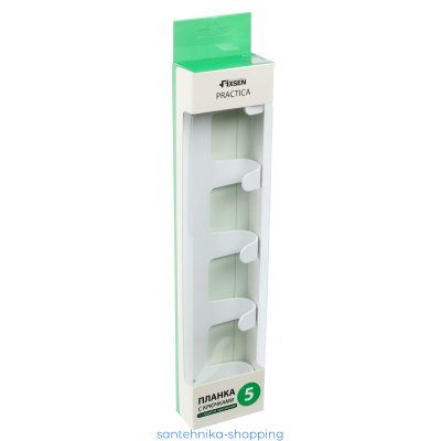 Купить Планка 5 крючков Fixsen, FX-805W-5, белый
