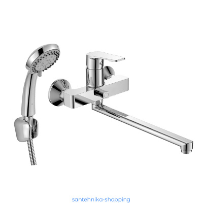 Смеситель DECOROOM DR23043 одноручный  для ванны универсальный с поворотным изливом 300 мм