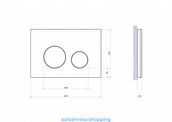 Кнопка TWINS для LINK PRO/VECTOR/LINK/HI-TEC стекло белый