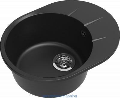 EWIGSTEIN Мойка RUND 45F  1-чаша+крыло 580*450мм антрацит арт.EW-R-45F антрацит
