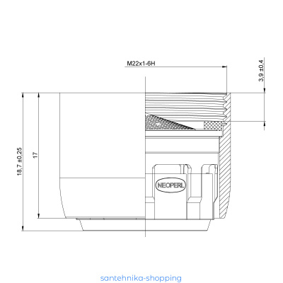 Аэратор Lemark NEOPERL CASCADE SLC, М22, с функцией самоочистки, NP12301ASLC-BL