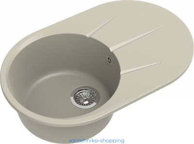 EWIGSTEIN Мойка RUND 50F  1-чаша+крыло 750*480мм топаз арт.EW-R-50F топаз