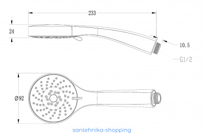 Лейка душевая Lemark LM0813C, 3-функциональная