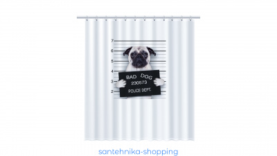 Купить Шторка для ванной Fixsen Dogs FX-2504, без колец