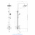 Смеситель DECOROOM DR21071 для ванны и душа с регулируемой высотой штанги, поворотным изливом и лейкой "Тропический дождь"